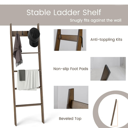 Dreamade Bamboo Blanket Ladder