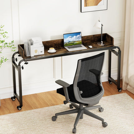 Dreamade Overbed Table with Wheels 81" Queen Size Bed Desk with Adjustable Height and Length
