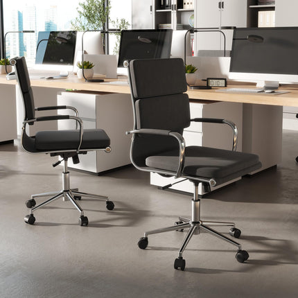 Dreamade Ergonomic Office Chair Mid Back Fabric Desk Chair with Armrest