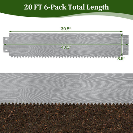 Dreamade 6 Pack Galvanized Steel Landscape Edging