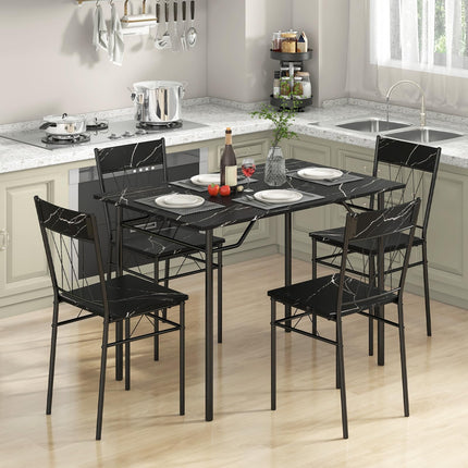 Dreamade Dining Table Set for 4, 5-Piece Breakfast Nook with Kitchen Table, 4 Dining Chairs