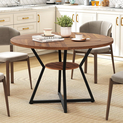 Dreamade 47-inches Round Dining Table for 4 | Circle Dinner Tables for Dinette Living Room