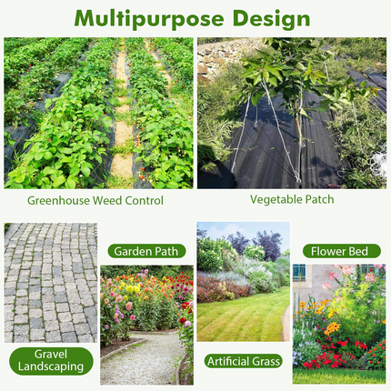 Dreamade 6.5x330 FT Weed Barrier Landscape Fabric, 3.2OZ Heavy-Duty Permeable Woven PP Ground Cover