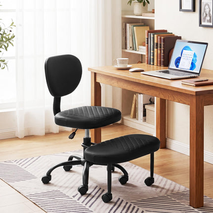 Dreamade Ergonomic Criss Cross Meditation Office Chair with Wheels