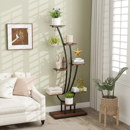 Dreamade Plant Stand Indoor 8-Tier 62" Tall Corner Metal Plant Shelf for Multiple Plants