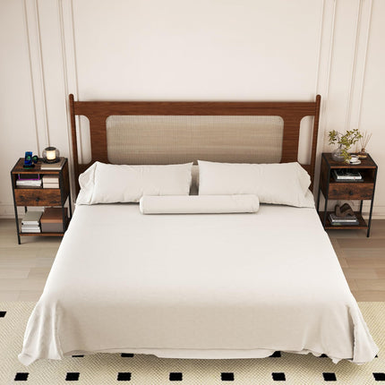 Dreamade Night Stand with Charging Station for Bedroom Small Spaces