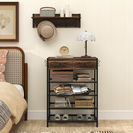 Dreamade Coat Rack Shoe Stand Set