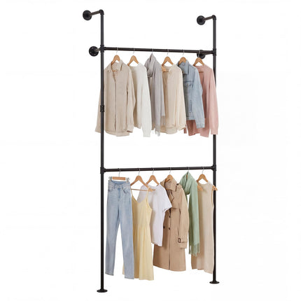 Dreamade Industrial Pipe Clothing Rack for Wardrobe Closet