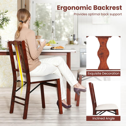 Dreamade Folding Dining Chairs Set of 2/4 Upholstered Dining Chairs with Comfy Padded Seats