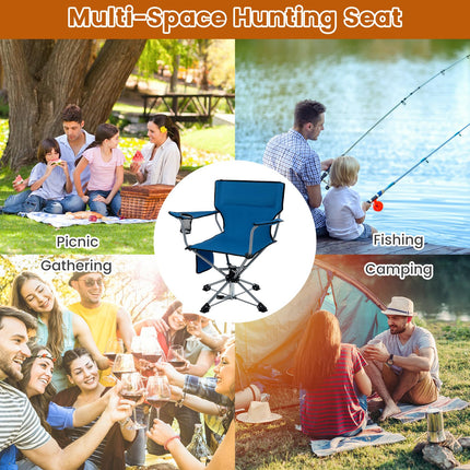 DREAMADE 360° Swivel Hunting Chair Folding Blind Chair(1/2)