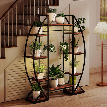 Dreamade Plant Stand Indoor with Grow Lights 10-Tier 63" Tall Metal Plant Shelf