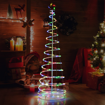 Dreamade 6 FT Spiral Christmas Tree, Outdoor Led Christmas Tree with 135 LED Lights - DreamadeUS