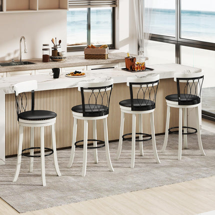 Dreamade Swivel Bar Height Bar Chairs with Footrest