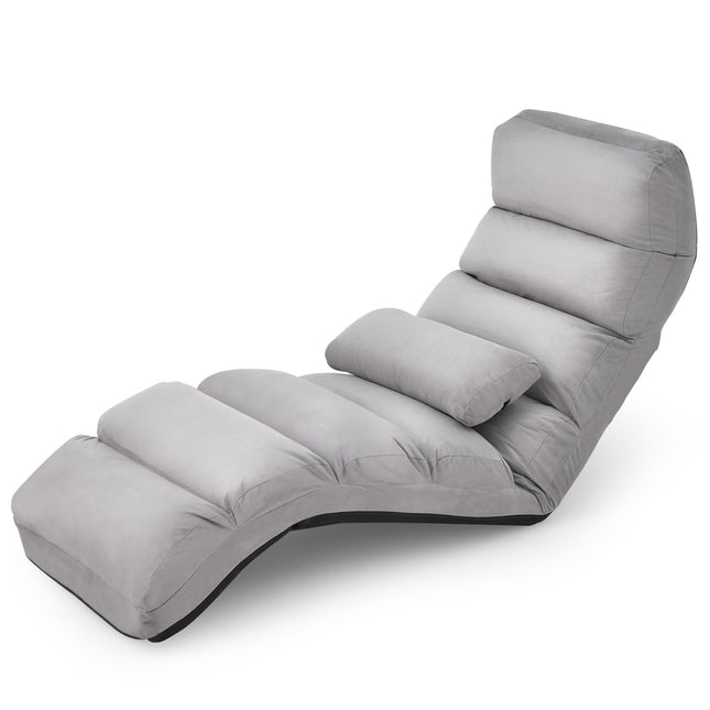 Folding Lazy Sofa Chair Stylish Sofa Couch Beds Lounge Chair W/Pillow