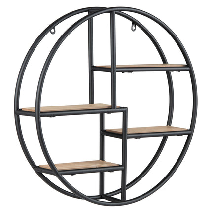 Dreamade Industrial Style Round Wall Shelves for Living Room