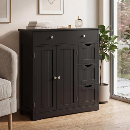 Dreamade Bathroom Storage Cabinet with 4 Drawers and 2 Doors