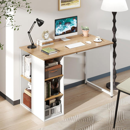Dreamade Computer Desk with Storage Shelves for Bedroom