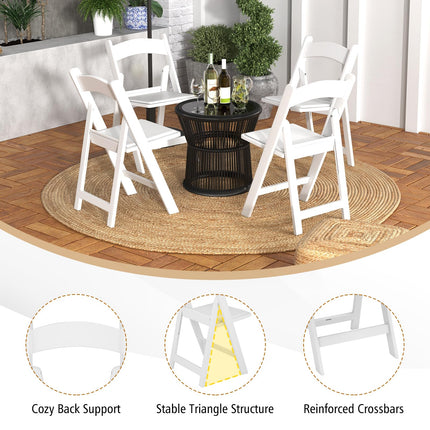 Dreamade Folding Chairs with Padded Seat, All-Weather Resin Frame