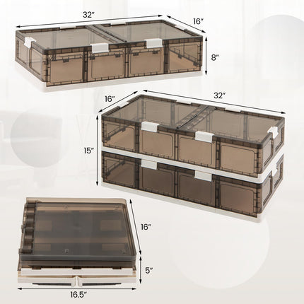 Dreamade 26.5Gal Under Bed Storage Containers, 2/4 Pack Stackable Rolling Plastic Storage Boxes with Wheels & Lids