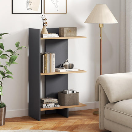 Dreamade 3-Tier Wooden Free Standing Open Storage Bookshelf with Anti-Tipping Kit