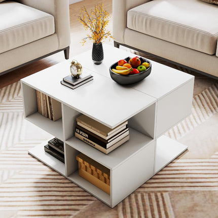 Dreamade 17" Modern S-Shaped 4-Cube Couch End Sofa Side Table with Storage (1/2)