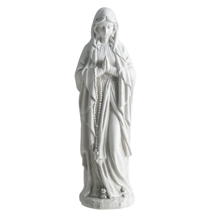 Dreamade Virgin Mary Praying Statue 29.5" | Blessed Mother Outdoor Religious Statue with Rosary Beads