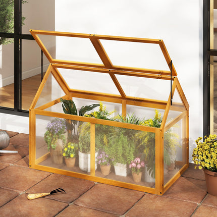 Dreamade Portable Raised Flower Planter Protection with Transparent Panels & Adjustable Roof