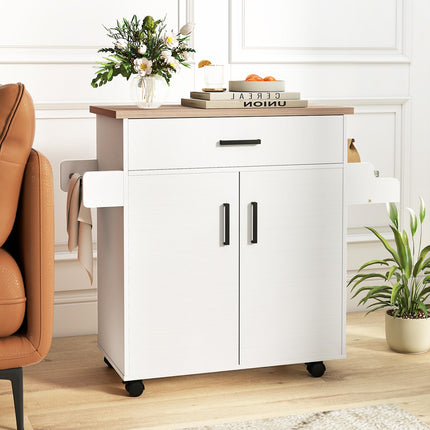 Dreamade Kitchen Island with Storage 41.5" W Rolling Island Table