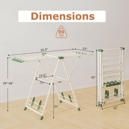 Dreamade Clothes Drying Rack with Height Adjustable Wings