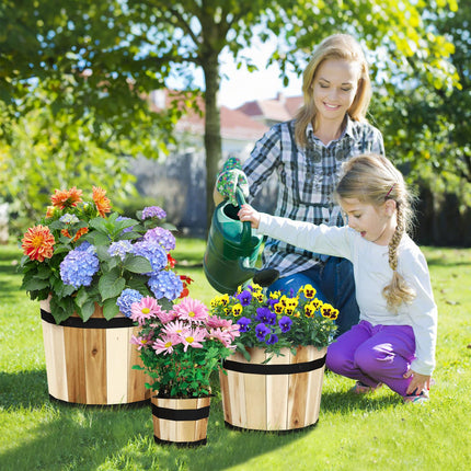 Dreamade Outdoor Acacia Wood Raised Garden Bed for Flower Vegetable Fruit
