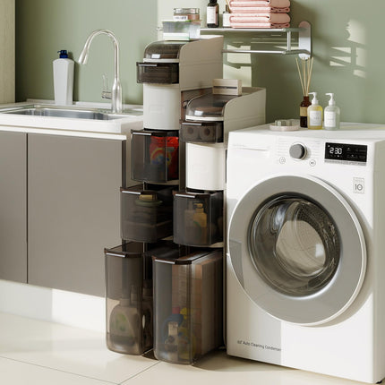 Dreamade 5-Tier Narrow Bathroom Storage Cabinet with Drawers and Tissue Box