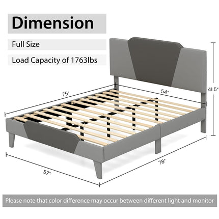 Dreamade Queen/Full/Twin Size Velvet Upholstered Bed Frame with Headboard