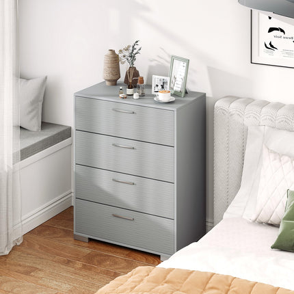 Dreamade Storage Cabinet with 4 Drawers, Metal Legs & Handles, Anti-Toppling Devices, Tall Cabinet