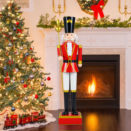 Dreamade 4' Christmas Nutcracker w/High Hat Beautiful Scepter Uniform & Boots