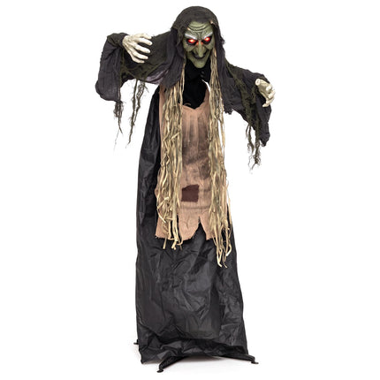 DREAMADE 5.3 FT Standing Halloween Witch w/ Creepy Sounds