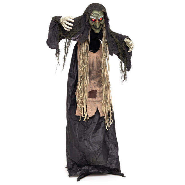 DREAMADE 5.3 FT Standing Halloween Witch w/ Creepy Sounds
