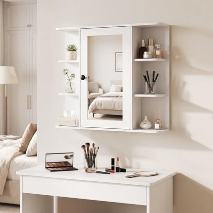 Dreamade Wall Mounted Bathroom Medicine Cabinet with Mirror & Shelves