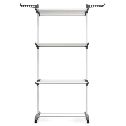 Dreamade Foldable Clothes Drying Rack, Oversized 4-Tier Collapsible Laundry Rack w/ 3 Retractable Trays