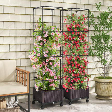 Dreamade Raised Garden Bed with Tomato Cages, 67” Adjustable Height