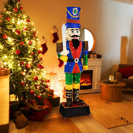 Dreamade 6 FT Lighted Nutcracker with Sword, Life-Size Soldier Christmas Decoration with 110 LED Lights