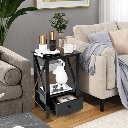 Dreamade Modern X-Design Nightstand Set