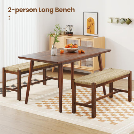 Dreamade Dining Bench with Woven Seagrass Woven Seat