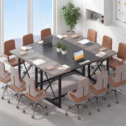Dreamade 6FT Large Rectangle Conference Table with Power Outlets (1/2)