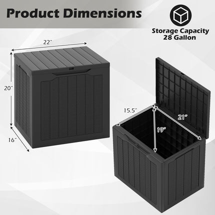 Dreamade 25 Gallon Outdoor Storage Box with Lockable Lid