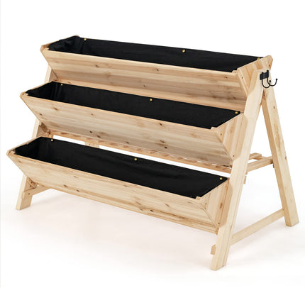 Dreamade Raised Garden Bed, Vertical Planter with Storage Shelf (Natural)