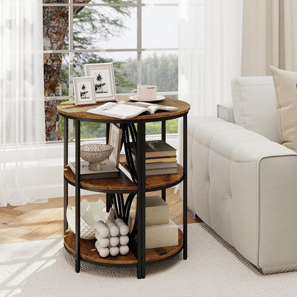 Dreamade Half Round End Table 3-Tier Narrow Side Table(1/2)