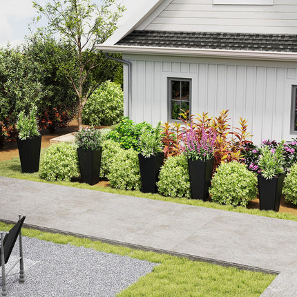 Dreamade Set of 2 Outdoor Wicker Flower Pot 30 Inch Tall Planters with Drainage System