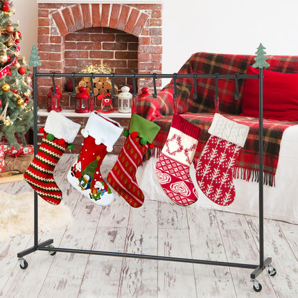 Dreamade 10-Hook Christmas Stocking Holder Stand on Wheels