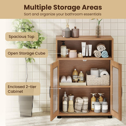 Dreamade Bathroom Storage Cabinet with 2 Doors & 3-Level Adjustable Shelf