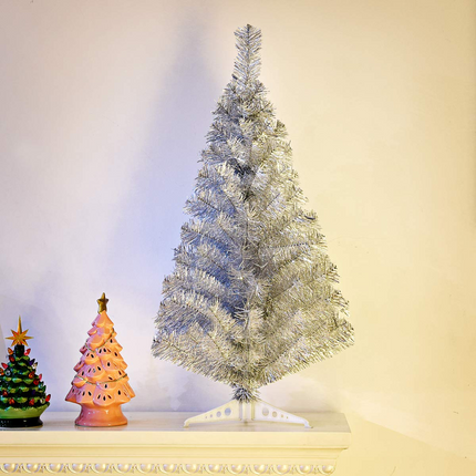 Dreamade 3ft Silver Pencil Christmas Tree, Artificial Slim Tree - DreamadeUS